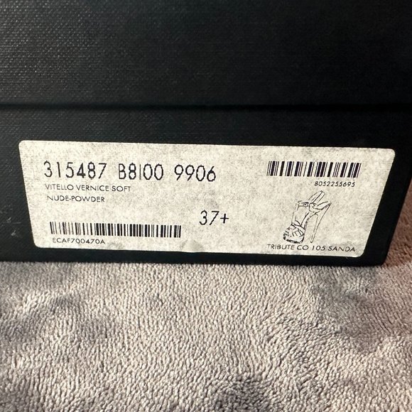 SAINT LAURENT YSL Tribute Platform Leather Sandal Nude Size 37.5, w/ Box & Bags - Picture 13 of 14